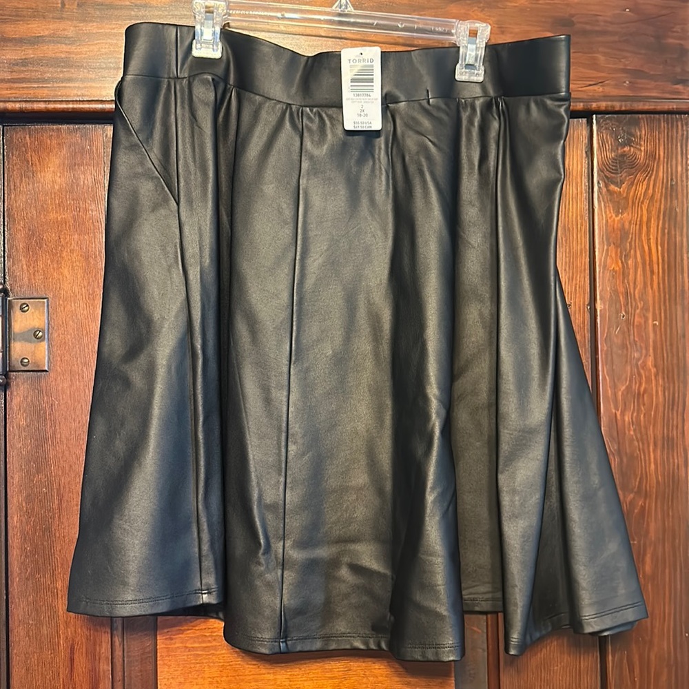 Torrid Black A-Line Faux Leather Skirt
